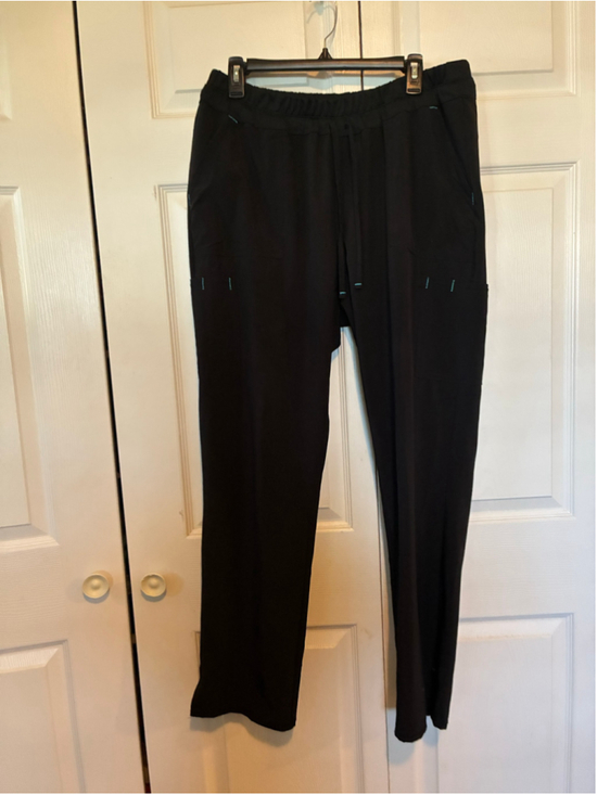 SCRUBSTAR Pants - Women's SCRUBSTAR Black Turquoise Scrub Pants L
